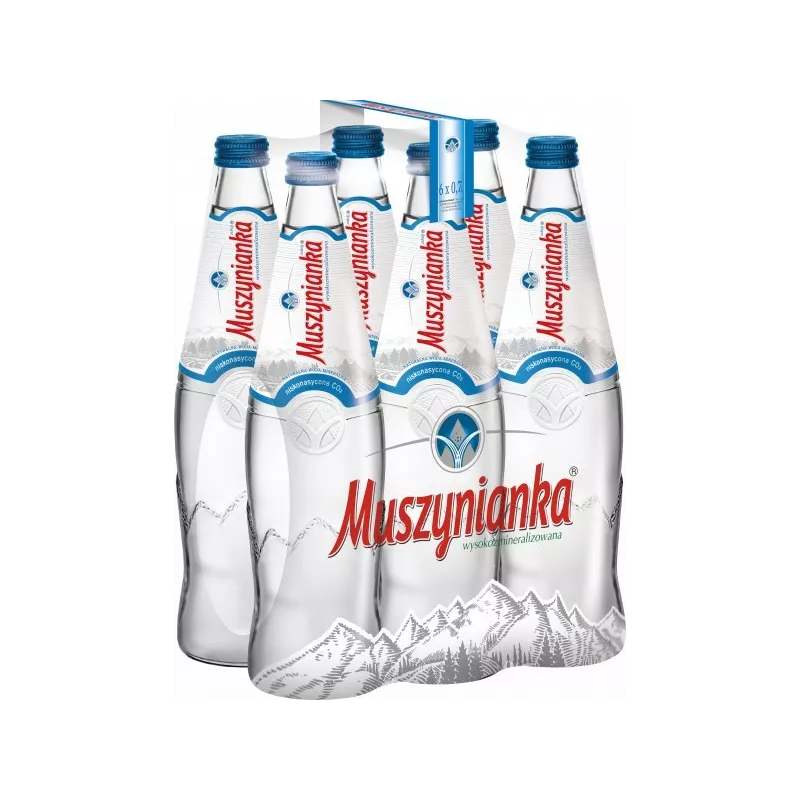 Muszynianka gazowana 0.7 L. szkło x 6 sztuk Muszynianka gazowana 0.7 L. szkło x 6 sztuk