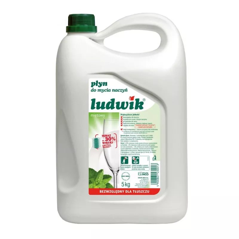 Ludwik Płyn do mycia naczyń Miętowy 5 kg.