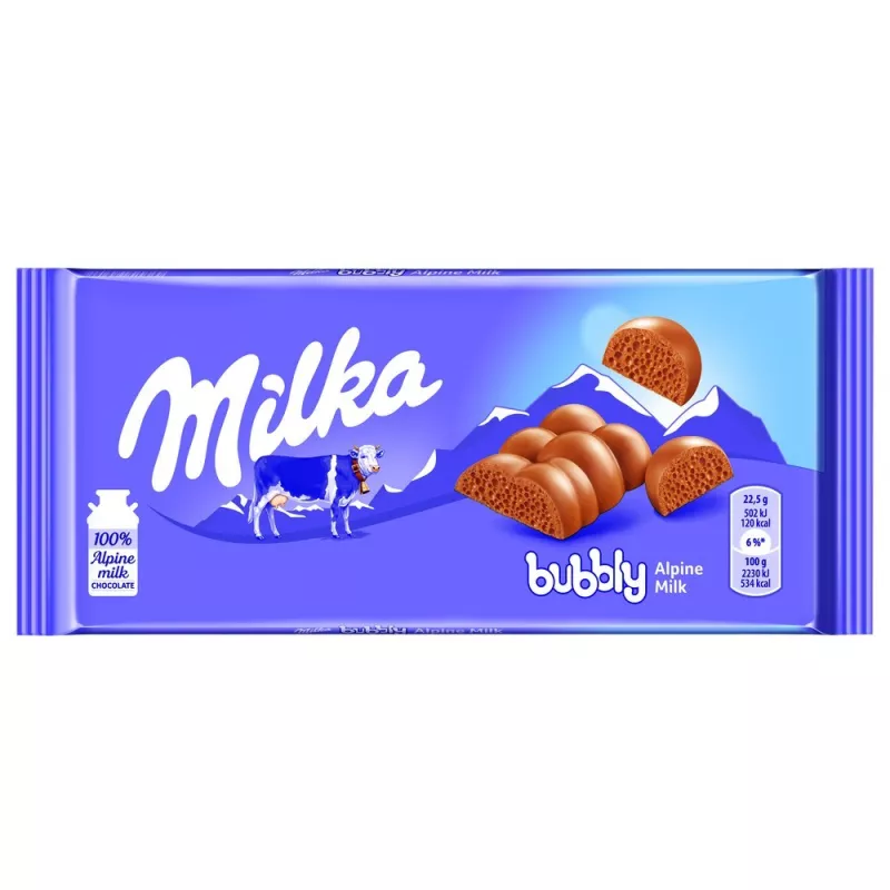 Czekolada Milka BUBBLY MILK 90G Czekolada Milka BUBBLY MILK 90G