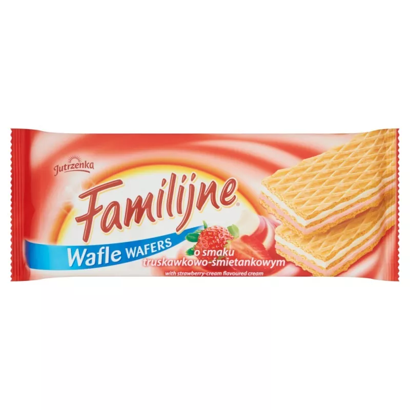 WAFLE FAMILIJNE TRUSKAWKOWE 180 G WAFLE FAMILIJNE TRUSKAWKOWE 180 G