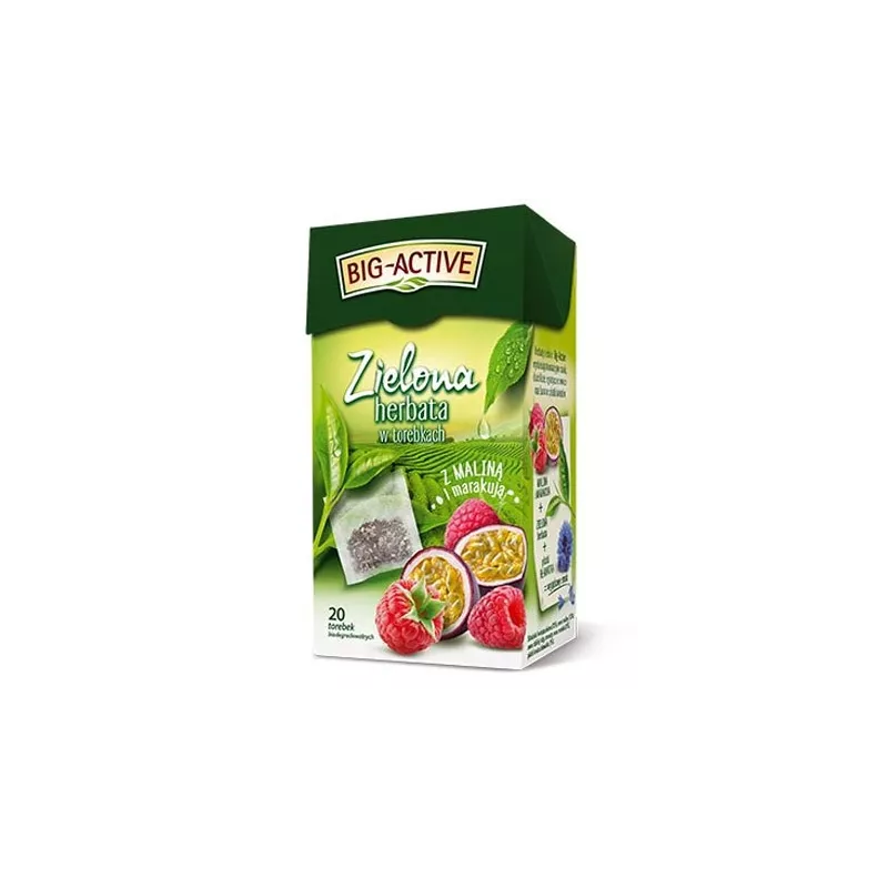 Big-Active Zielona z maliną i marakują 20 torebek Big-Active Zielona z maliną i marakują 20 torebek