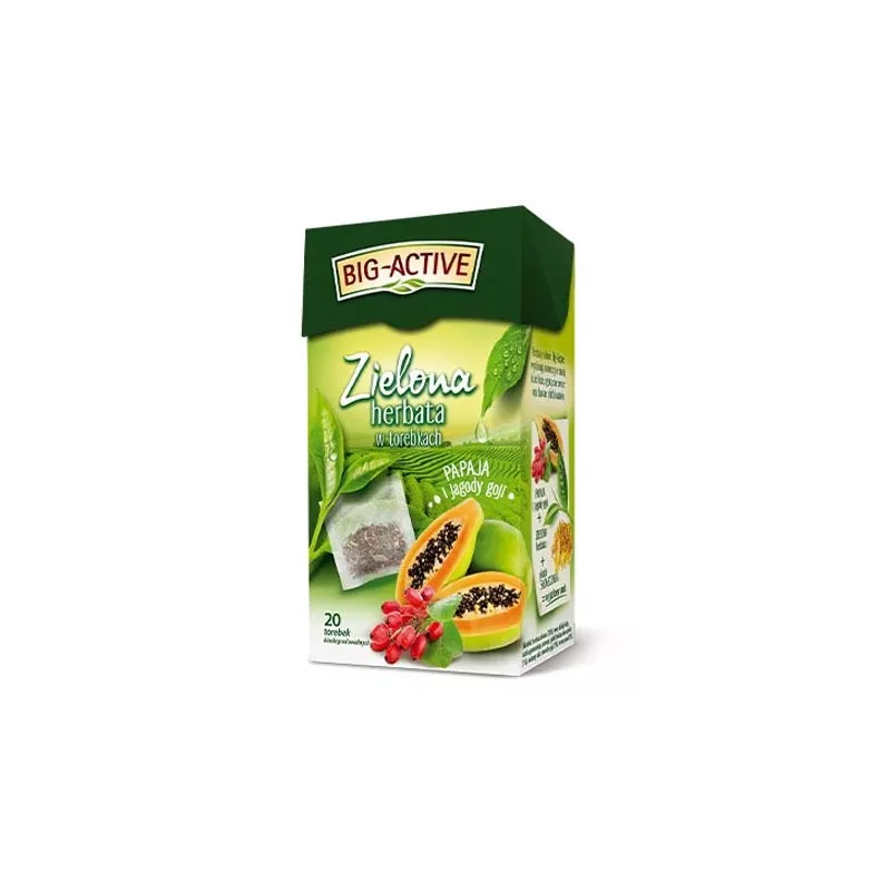 Big-Active Zielona z papaja i jagodami goji 20 torebek