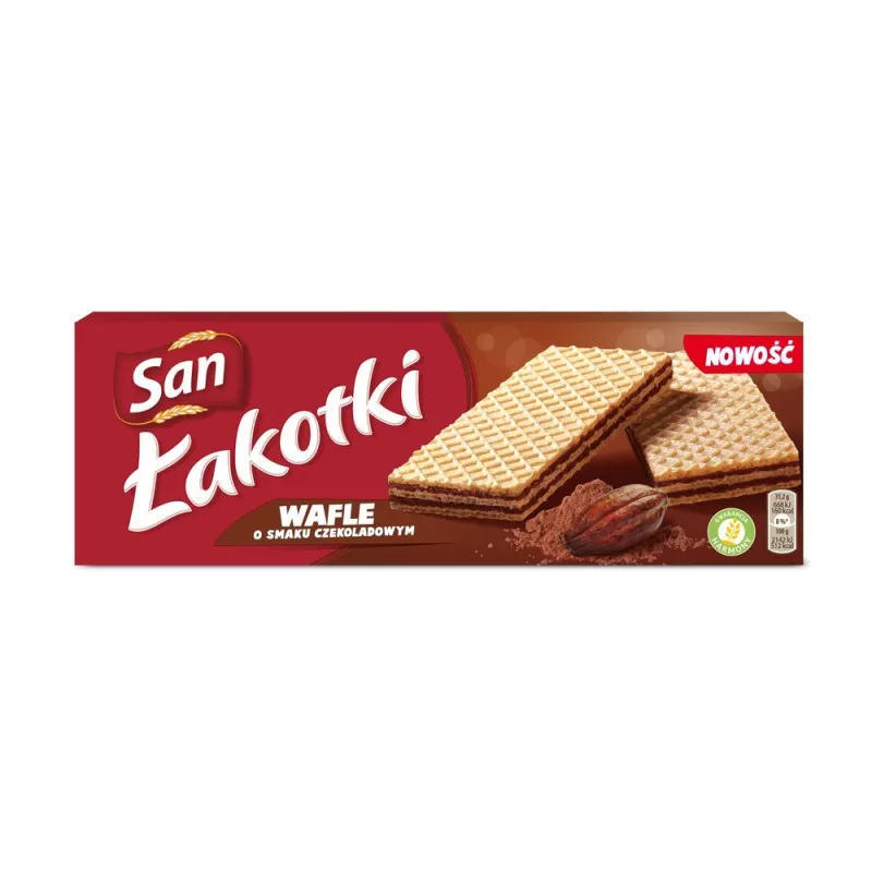 SAN ŁAKOTKI WAFLE CZEKOLADOWE 146G