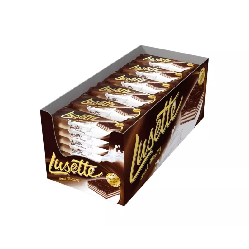 Lusette wafle mleczne w czekoladzie 50g x 36 sztuk Lusette wafle mleczne w czekoladzie 50g x 36 sztuk