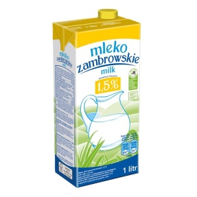 Mleko Zambrowskie 1.5 % 1 litr x 12 sztuk