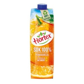 Hortex Sok Pomarańczowy 100% 1l. x 6 sztuk