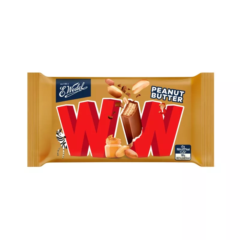 WEDEL WAFEL WW PEANUT BUTTER 47G x 24 SZTUKI WEDEL WAFEL WW PEANUT BUTTER 47G x 24 SZTUKI
