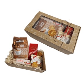 ZESTAW ŚWIĄTECZNY Z KAWĄ ZIARNISTĄ LAVAZZA W KARTONIKU NR 211