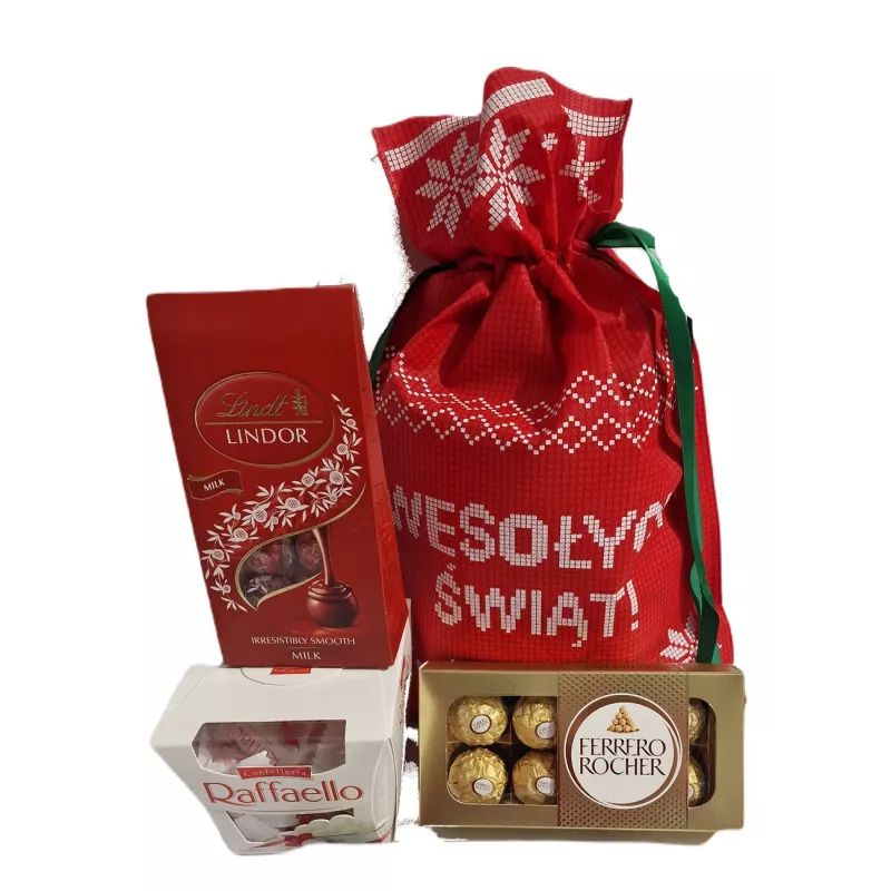 PACZKA SŁODYCZY – ZESTAW ŚWIĄTECZNY Z RAFFAELLO, ROCHER I LINDT NR 107 PACZKA SŁODYCZY – ZESTAW ŚWIĄTECZNY Z RAFFAELLO, ROCHER I LINDT NR 107