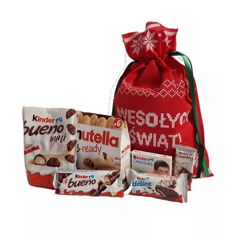 Paczka Słodyczy – Zestaw Świąteczny z Kinder w woreczku nr 108 Paczka Słodyczy – Zestaw Świąteczny z Kinder w woreczku nr 108