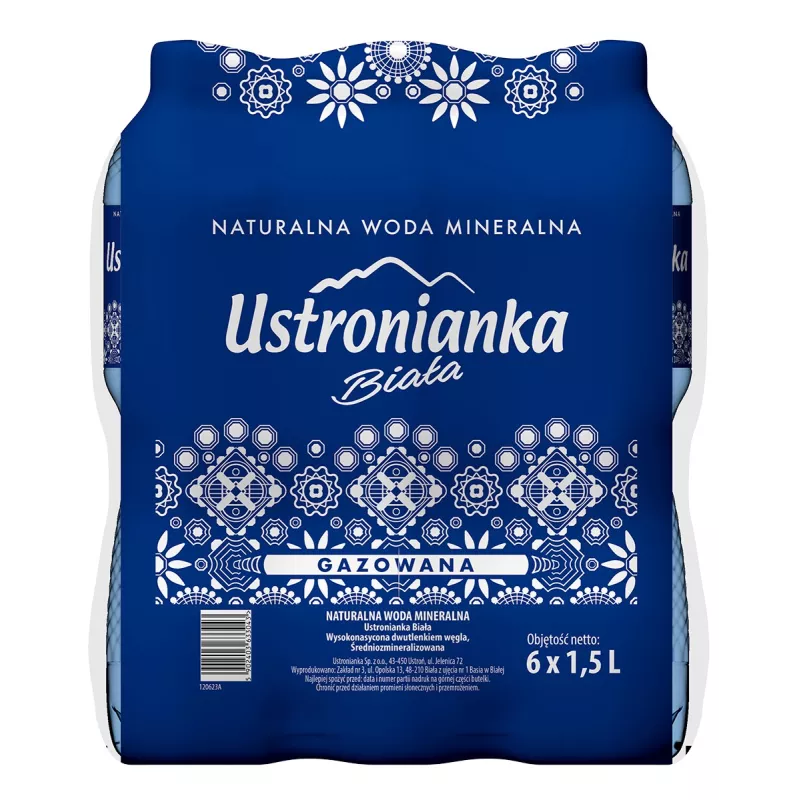 Ustronianka biała 1.5 l. gazowana x 6 sztuk