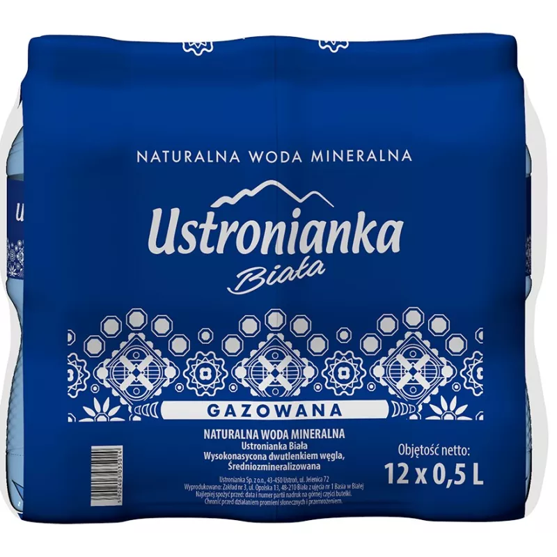 Ustronianka biała 0.5 l. gazowana x 1368 butelek paleta
