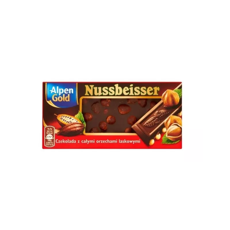 Nussbeisser Czekolada gorzka z migdałami 100g X 10 TABLICZEK Nussbeisser Czekolada gorzka z migdałami 100g X 10 TABLICZEK