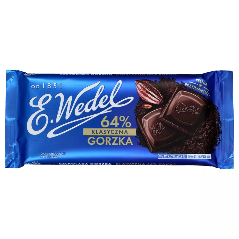 Wedel CZEKOLADA GORZKA KLASYCZNA 64% KAKAO 90 G x 5 sztuk Wedel CZEKOLADA GORZKA KLASYCZNA 64% KAKAO 90 G x 5 sztuk