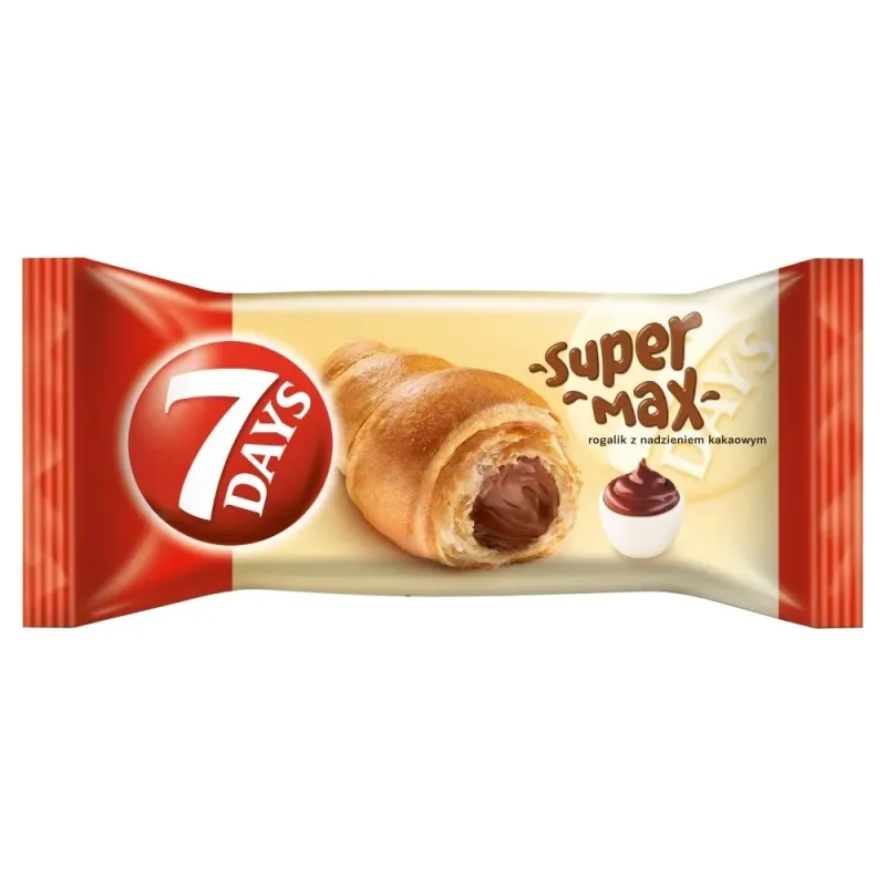 7 Days Super Max Rogalik z nadzieniem kakaowym 110 g x 18 sztuk 7 Days Super Max Rogalik z nadzieniem kakaowym 110 g x 18 sztuk