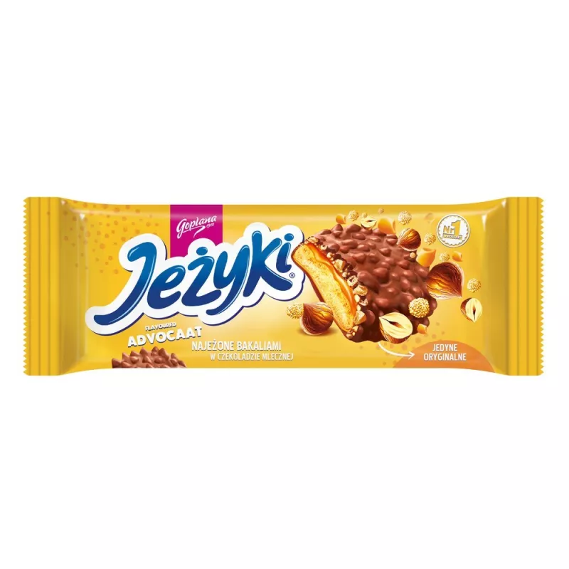 JEŻYKI O SMAKU ADVOCAT CIASTKA W CZEKOLADZIE MLECZNEJ 140 G