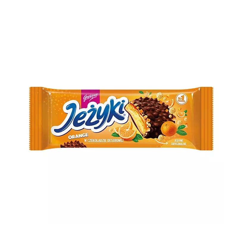 Jeżyki w czekoladzie deserowej pomarańczowe 140 g Jeżyki w czekoladzie deserowej pomarańczowe 140 g