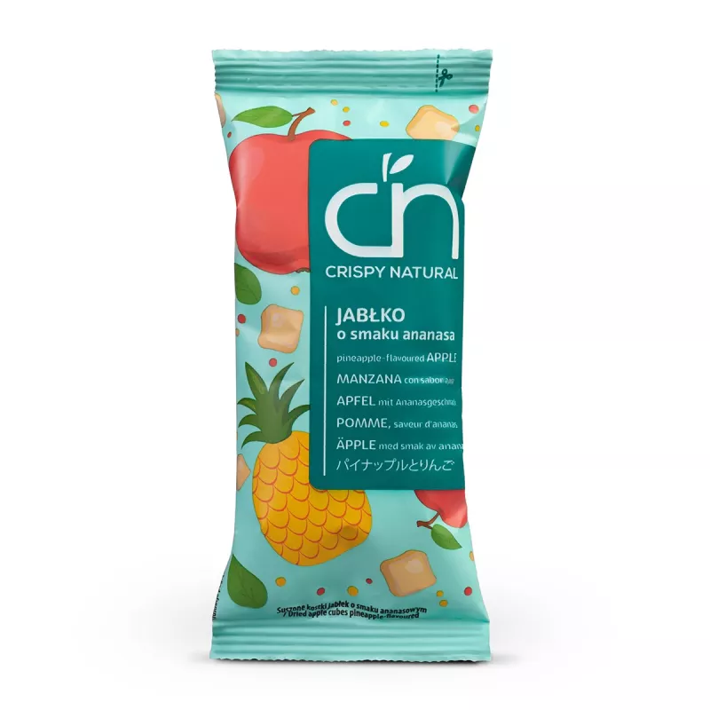 Crispy Natural suszone jabłko - ananas kostka 12g x 32 sztuki Crispy Natural suszone jabłko - ananas kostka 12g x 32 sztuki