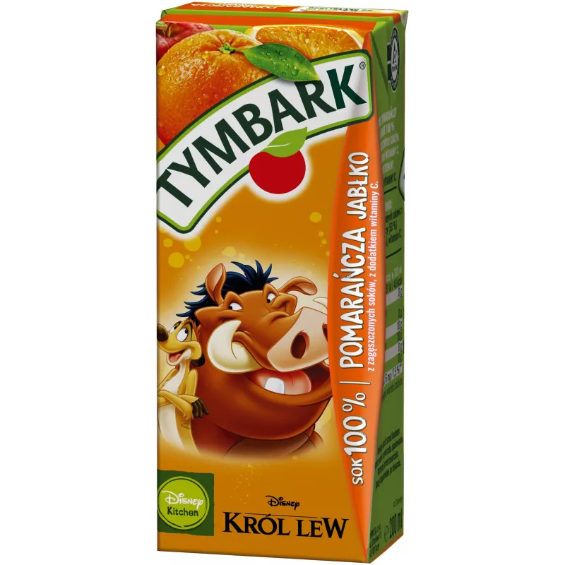 Tymbark sok pomarańczowy z jabłkiem ze słomką 200ml X 27 SZTUK Tymbark sok pomarańczowy z jabłkiem ze słomką 200ml X 27 SZTUK