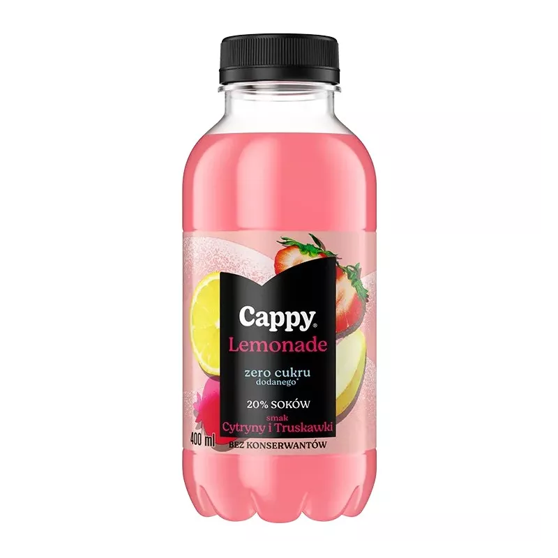 Cappy Lemonade smak Cytryny i truskawki 400 ml X 20 SZTUK Cappy Lemonade smak Cytryny i truskawki 400 ml X 20 SZTUK