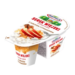 Piątnica serek wiejski z jabłkiem i cynamonem 150 gram x 12 sztuk