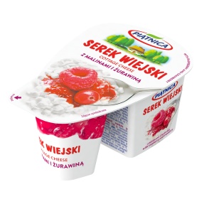 Piątnica serek wiejski z malinami i żurawiną 150 gram x 12 sztuk