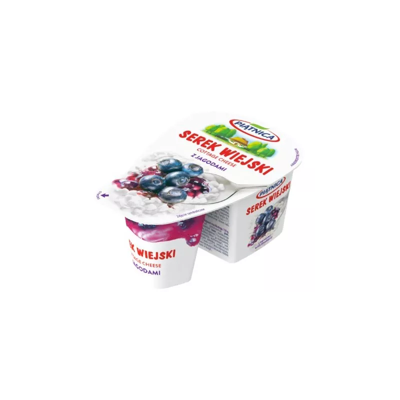 Piątnica serek wiejski z jagodami 150 gram x 12 sztuk Piątnica serek wiejski z jagodami 150 gram x 12 sztuk