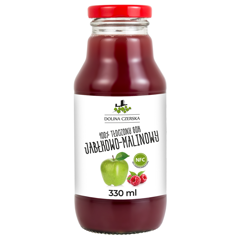 Dolina Czerska Tłoczony sok jabłko malina 0.33l x 15 sztuk