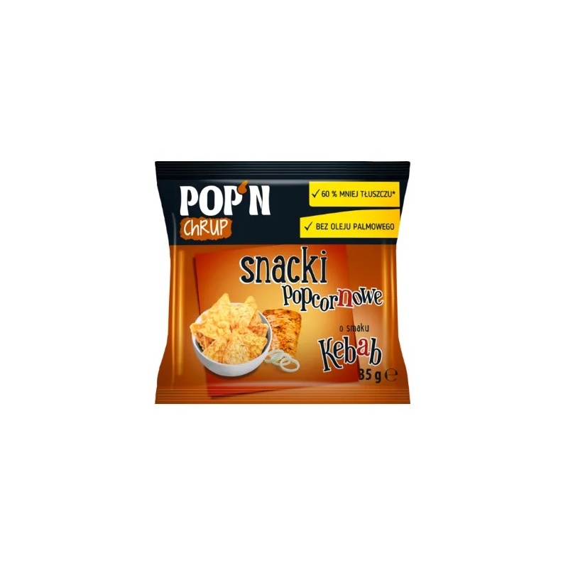 Sante POP'N CHRUP Snacki Popcornowe Kebab 35g x 30 sztuk Sante POP'N CHRUP Snacki Popcornowe Kebab 35g x 30 sztuk