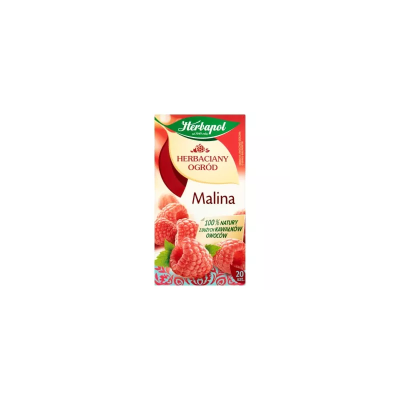 HERBAPOL Herbaciany ogród Herbata owocowo-ziołowa Malinowa 20 torebek 60 g 12 sztuk HERBAPOL Herbaciany ogród Herbata owocowo-ziołowa Malinowa 20 torebek 60 g 12 sztuk