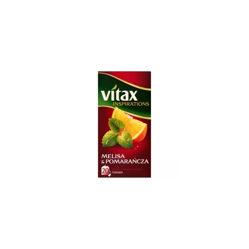 VITAX Inspirations Herbata melisa-pomarańcza 20 torebek 40 g VITAX Inspirations Herbata melisa-pomarańcza 20 torebek 40 g